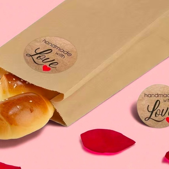 500 Stickers/1 roll Homemade Stickers Thank You Kraft Paper Envelope Gift Bag - Picture 1 of 2